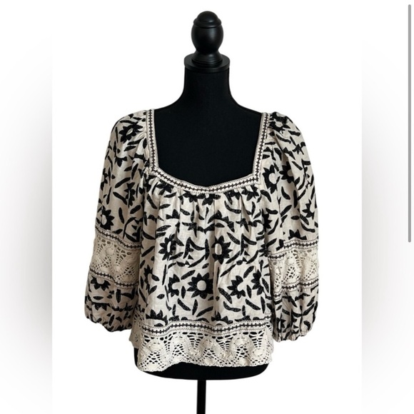 Christian Siriano Tops - Christian Siriano Women's NY Boho Blouse -Black & White-Size Large